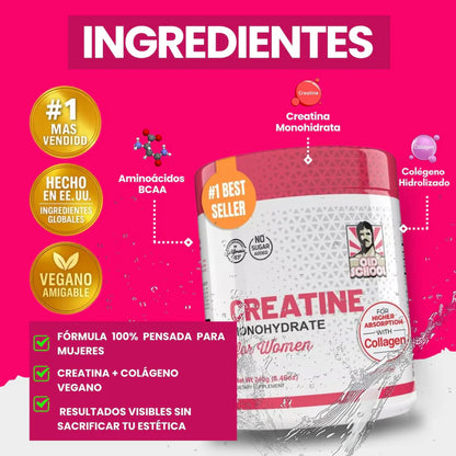 Creatina + Colágeno para Mujer | Tonifica sin Inflarte y Potencia tus Resultados